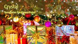  Presentation with christmas tree - Slides having decorated christmas tree with various background and a tawny brown colored foreground