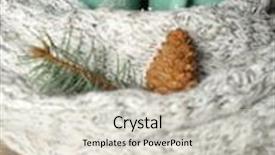  Presentation with mulled wine - Slide deck enhanced with decorated composition of mugs with mulled wine in knitted scarf close up background and a soft green colored foreground