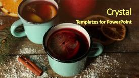  Presentation with biology fungi wine - Presentation design having decorated composition of mulled wine background and a tawny brown colored foreground