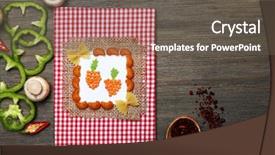  Presentation with recipe book - PPT theme having decorated composition of recipe book background and a  colored foreground