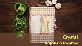  Presentation with recipe book - Slide set having decorated composition of recipe book background and a  colored foreground