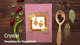  Presentation with recipe book - Slide deck featuring decorated composition of recipe book background and a  colored foreground