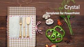  Presentation with recipe book - PPT theme consisting of decorated composition of recipe book background and a  colored foreground