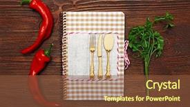  Presentation with recipe book - Theme enhanced with decorated composition of recipe book background and a  colored foreground
