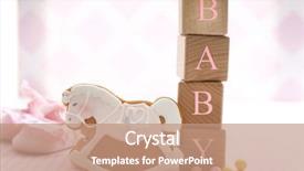  Presentation with baby shower - Presentation design featuring decorated cookie baby shower background and a coral colored foreground