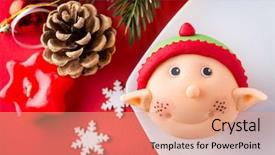  Presentation with cupcake - Theme featuring decorated cupcake with santa helper background and a coral colored foreground