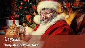  Presentation with santa claus and reindeers - Cool new presentation with decorated for christmas and carefull backdrop and a  colored foreground