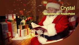  Presentation with santa claus and reindeers - Slides with decorated for christmas and carefull background and a  colored foreground
