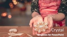  Presentation with gingerbread - Audience pleasing slide set consisting of decorated-gingerbread-snowflake-on-girl backdrop and a coral colored foreground