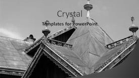  Presentation with roof - Audience pleasing presentation design consisting of decorated-metal-roof-tin-roof backdrop and a light gray colored foreground