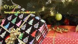  Presentation with banquet hall - Theme with decorated new year tree in the banquet hall background and a tawny brown colored foreground