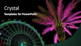  Presentation with ferris wheel - Theme enhanced with decorated-palm-tree-lights background and a black colored foreground