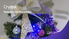  Presentation with christmas tree - Cool new slides with blurry balls - decorated purple christmas tree backdrop and a gray colored foreground