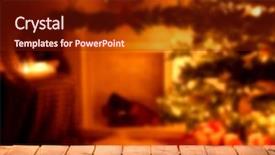  Presentation with celebration - Beautiful slides featuring decorated room for christmas backdrop and a tawny brown colored foreground