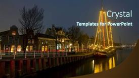  Presentation with sailing ship - Cool new theme with decorated-traditional-sailing-ship backdrop and a ocean colored foreground