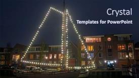  Presentation with sailing ship - Colorful presentation design enhanced with decorated-traditional-sailing-ship backdrop and a wine colored foreground