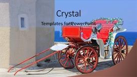  Presentation with horse - Audience pleasing PPT layouts consisting of decorated wedding horse carriage backdrop and a light blue colored foreground