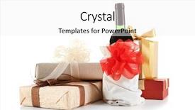  Presentation with bottling wine - Presentation theme with decorated wine bottle and gift background and a  colored foreground