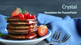  Presentation with table napkin - Cool new presentation theme with decorated with berries and blue backdrop and a ocean colored foreground