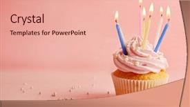  Presentation with animated candle - Theme consisting of decorated with candle on pink background and a lemonade colored foreground