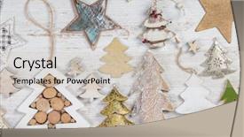  Presentation with rustic old wood texture - Beautiful PPT layouts featuring decorated with christmas decoration theme backdrop and a soft green colored foreground