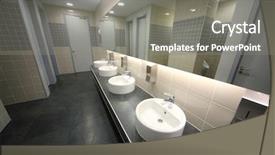  Presentation with toilet - Beautiful slide deck featuring decorated with tiles with four backdrop and a gray colored foreground