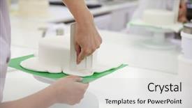  Presentation with royal - Cool new presentation with bakery decorating cake with royal backdrop and a light gray colored foreground