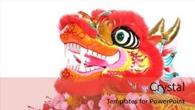 Presentation with chinese dragon - Audience pleasing PPT layouts consisting of decoration--closeup of dancing dragon backdrop and a red colored foreground
