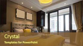  Presentation with bedroom modern - Slides featuring decoration and design of modern background and a tawny brown colored foreground