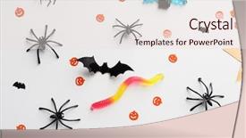  Presentation with decoration - Theme enhanced with decoration and party concept - halloween background and a lemonade colored foreground