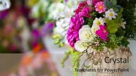  Presentation with artificial intelligance - Theme enhanced with decoration artificial flower background and a coral colored foreground