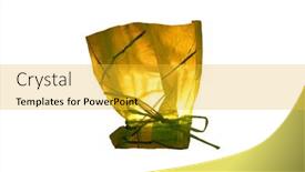  Presentation with candle - Theme with image of an adorable toddler sitting in a galvanized tub in a meadow background and a tawny brown colored foreground