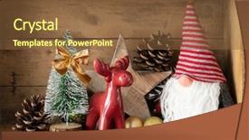  Presentation with deer - Presentation theme consisting of decoration deer figure and gnome background and a tawny brown colored foreground