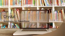  Presentation with decoration - PPT theme consisting of decoration education - laptop with with screen background and a coral colored foreground