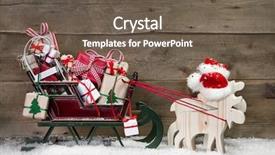  Presentation with elks - Beautiful slide set featuring decoration elks pulling santa sleigh backdrop and a tawny brown colored foreground