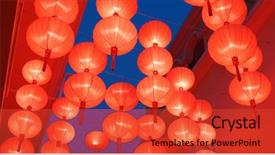  Presentation with lantern chinese - PPT layouts consisting of decoration for chinese new year background and a red colored foreground