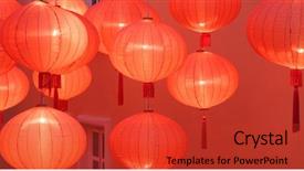  Presentation with chinese lantern - Colorful presentation theme enhanced with decoration for chinese new year backdrop and a red colored foreground