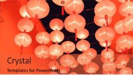  Presentation with lantern chinese - Slide set having decoration for chinese new year background and a red colored foreground