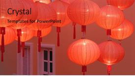  Presentation with chinese lantern - Audience pleasing presentation theme consisting of decoration for chinese new year backdrop and a  colored foreground