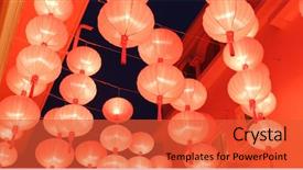  Presentation with chinese lantern - Presentation theme having decoration for chinese new year background and a  colored foreground