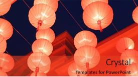  Presentation with chinese lantern - Presentation design having decoration for chinese new year background and a  colored foreground