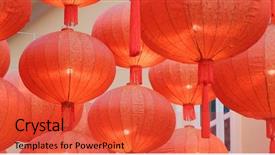  Presentation with chinese new year lunar - Colorful PPT layouts enhanced with decoration for lunar new year backdrop and a red colored foreground