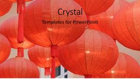  Presentation with chinese new year lunar - Colorful presentation enhanced with decoration for lunar new year backdrop and a red colored foreground