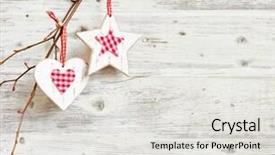  Presentation with christmas borders grunge border decoration - Theme featuring decoration hanging over grunge wooden background and a light gray colored foreground