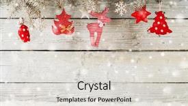  Presentation with white christmas - Slides featuring decoration hanging over white wooden background and a  colored foreground