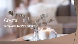  Presentation with decoration - Amazing presentation design having concept - burning white fragrance candle backdrop and a gray colored foreground