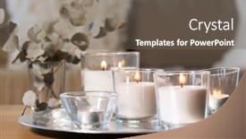  Presentation with fragrance - Beautiful PPT layouts featuring cosiness concept - burning white fragrance backdrop and a violet colored foreground