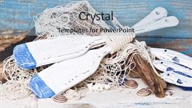  Presentation with maritime - PPT theme consisting of decoration in navy style in blue with paddles - maritime background and a light blue colored foreground