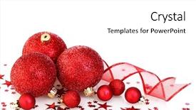  Presentation with christmas red - PPT theme having decoration isolated on white background background and a white colored foreground