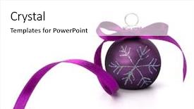  Presentation with baby jesus christmas rustic isolated - Colorful PPT theme enhanced with decoration lilac - christmas ball isolated on white backdrop and a  colored foreground